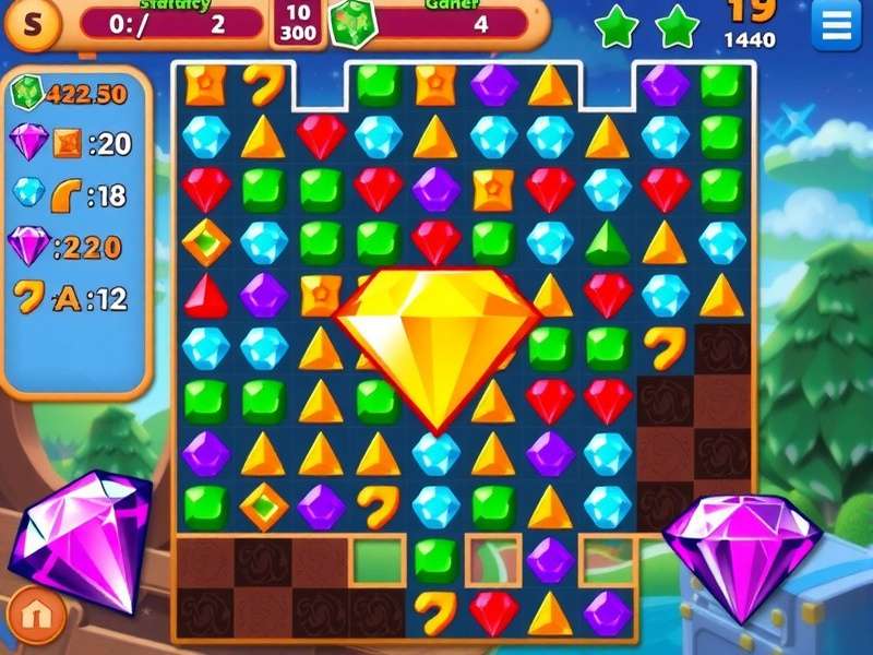 Diamond Frenzy Ace gameplay screenshot showing colorful gems